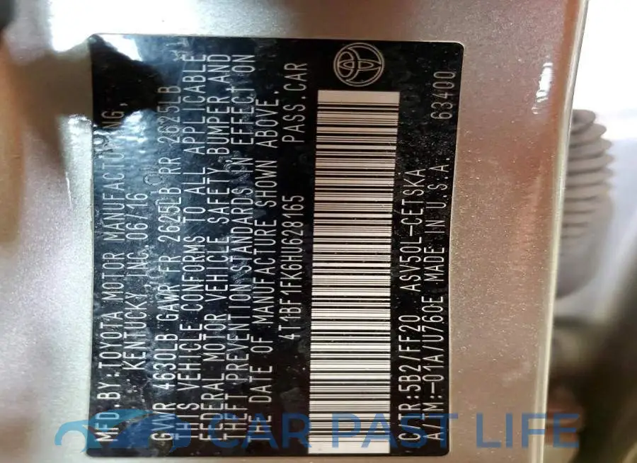 4T1BF1FK6HU628165# 12
