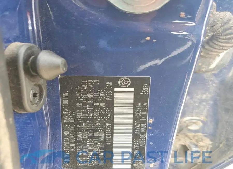 4T1C11AK2PU084031# 12