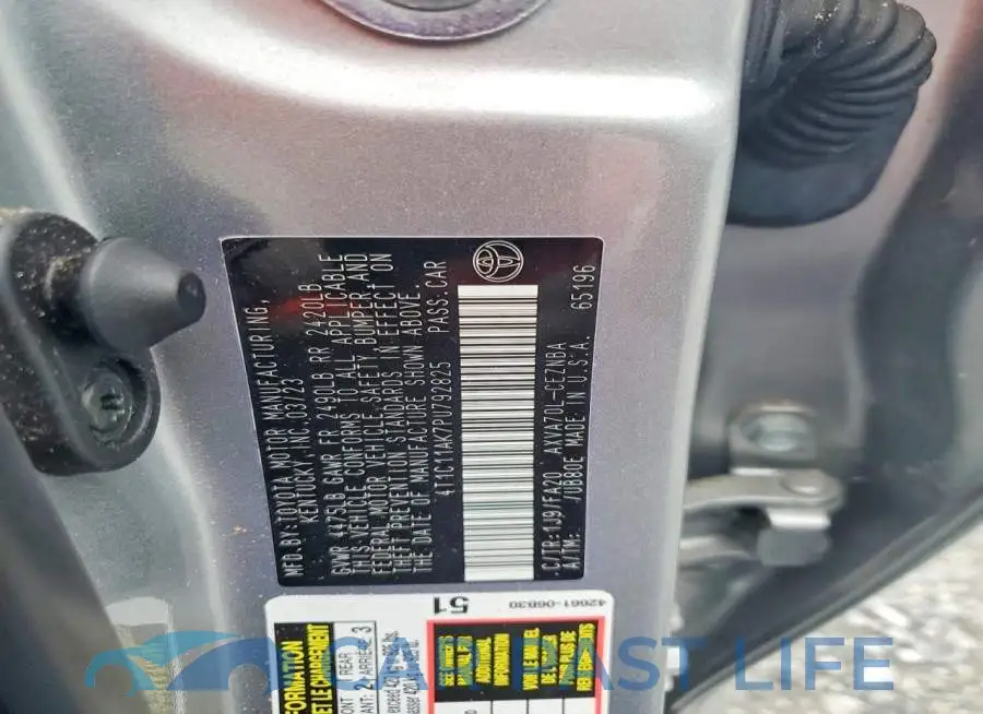 4T1C11AK7PU792825# 12