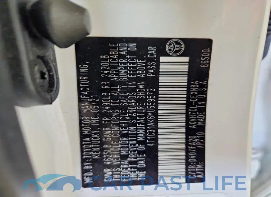 4T1C31AK6MU559573# 12