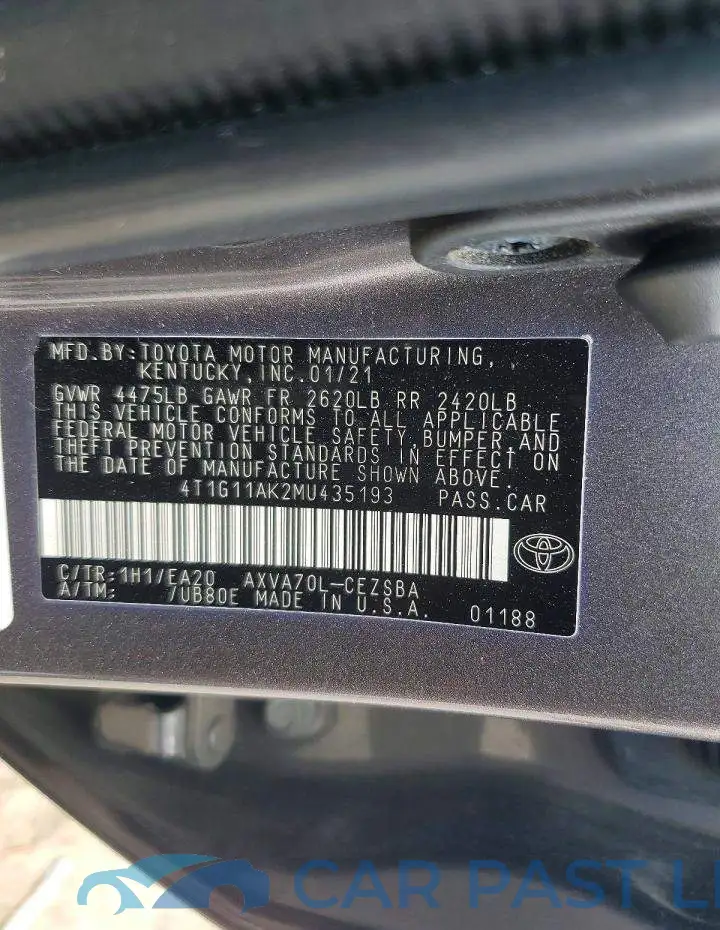4T1G11AK2MU435193# 12