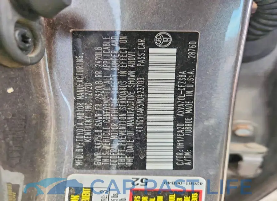 4T1G11AK5MU423703# 12