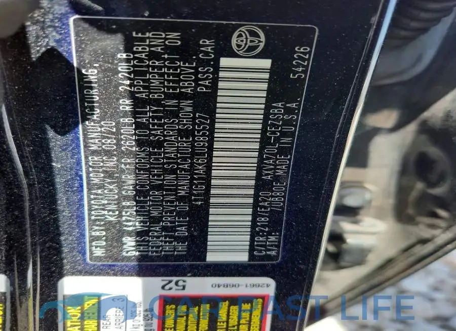 4T1G11AK6LU985527# 13