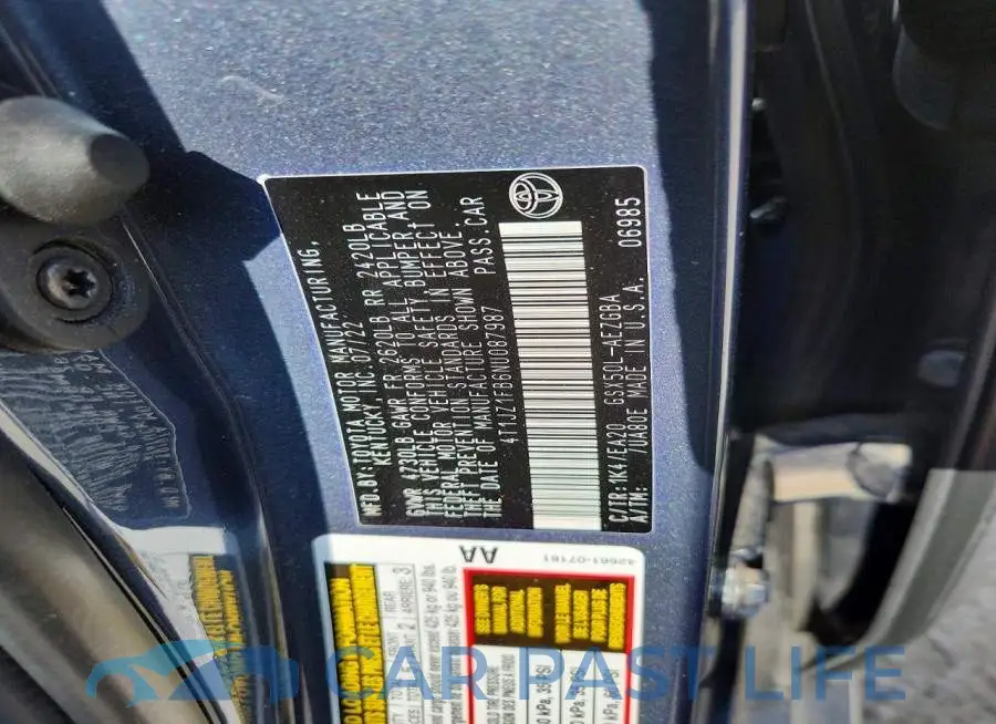 4T1JZ1FB6NU087987# 12