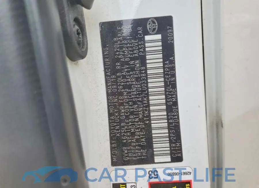 4T1KZ1AK7LU033848# 12
