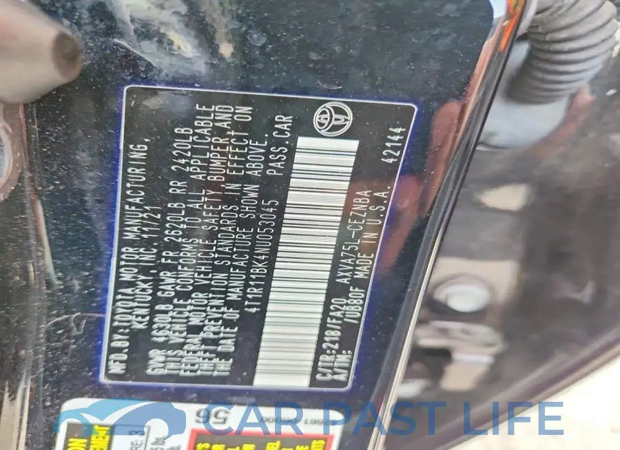 4T1R11BK4NU053045# 12