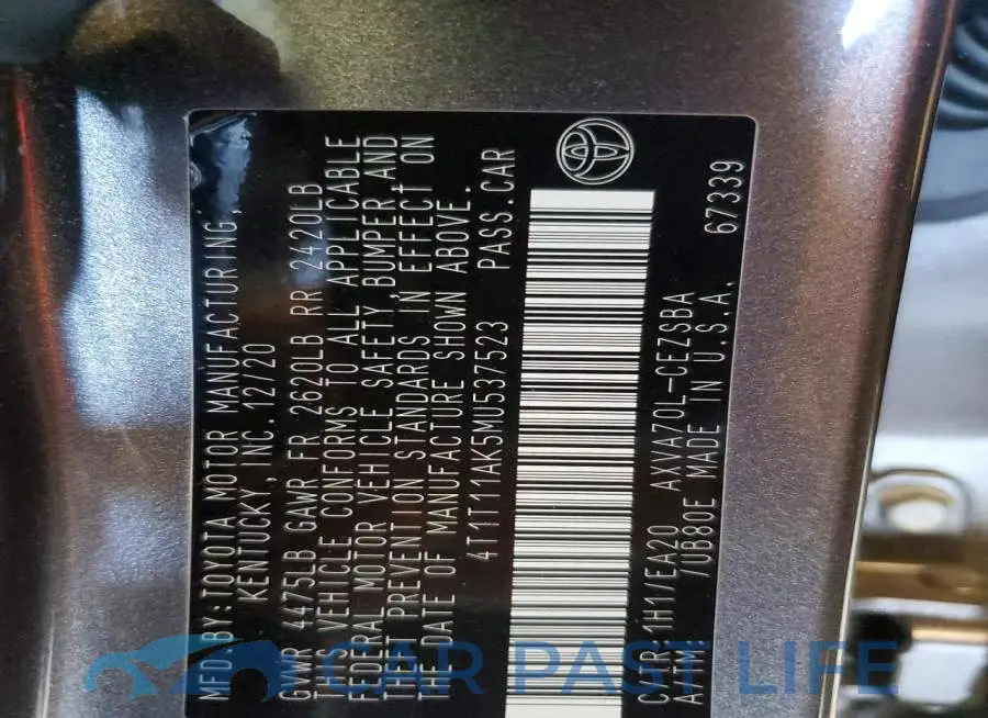 4T1T11AK5MU537523# 13