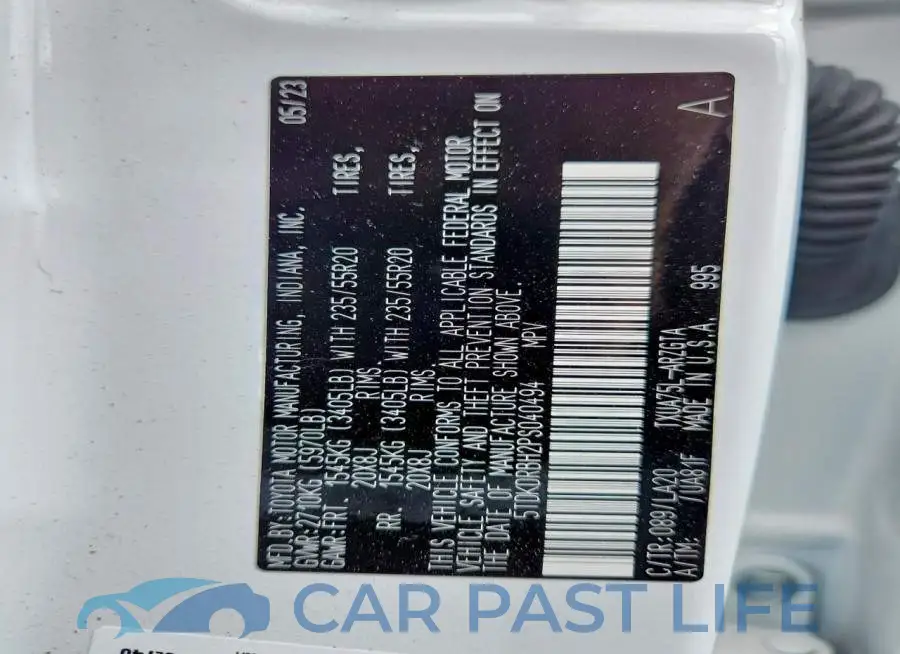 5TDKDRBH2PS040494# 13