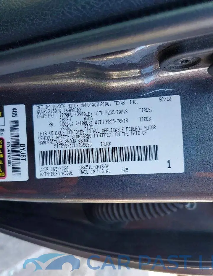 5TFRY5F1XLX265825# 12