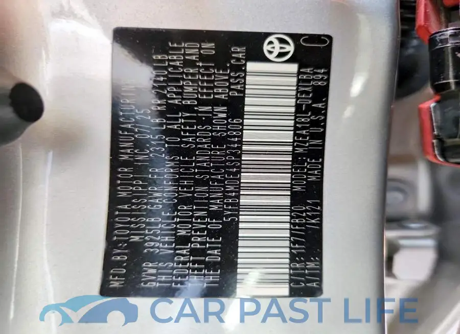 5YFB4MDE4SP344806# 12