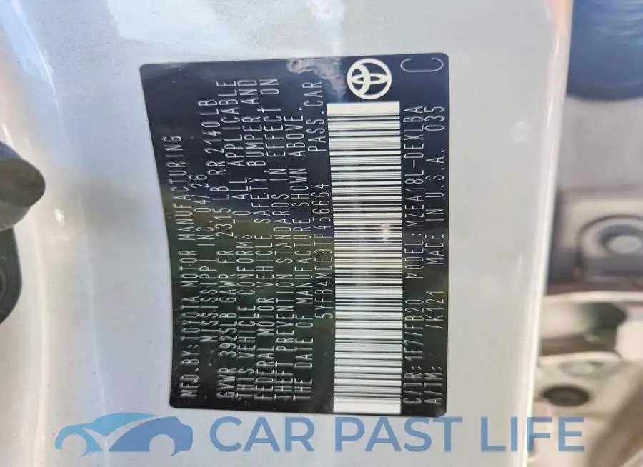 5YFB4MDE9TP456664# 13