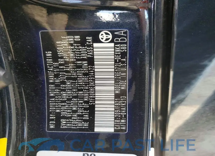 5YFBURHE0KP914422# 13