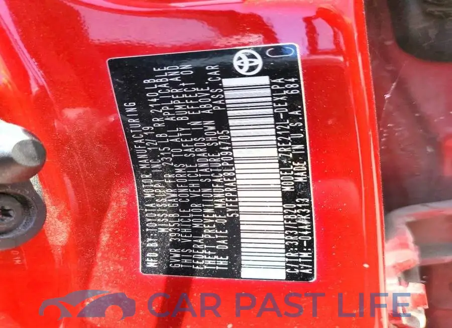 5YFEPRAE8LP094705# 12