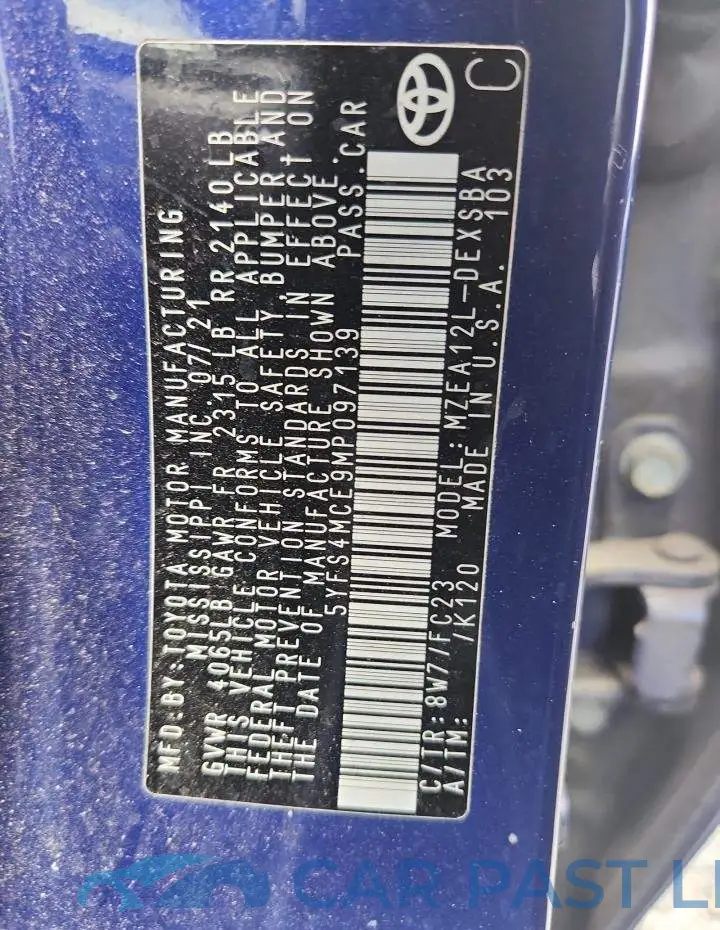 5YFS4MCE9MP097139# 12
