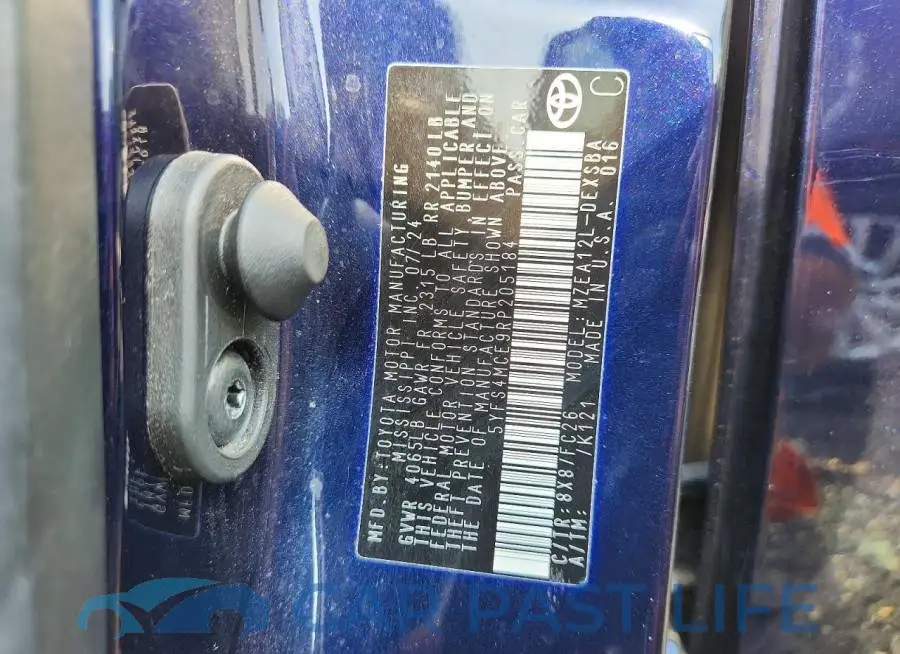 5YFS4MCE9RP205184# 12