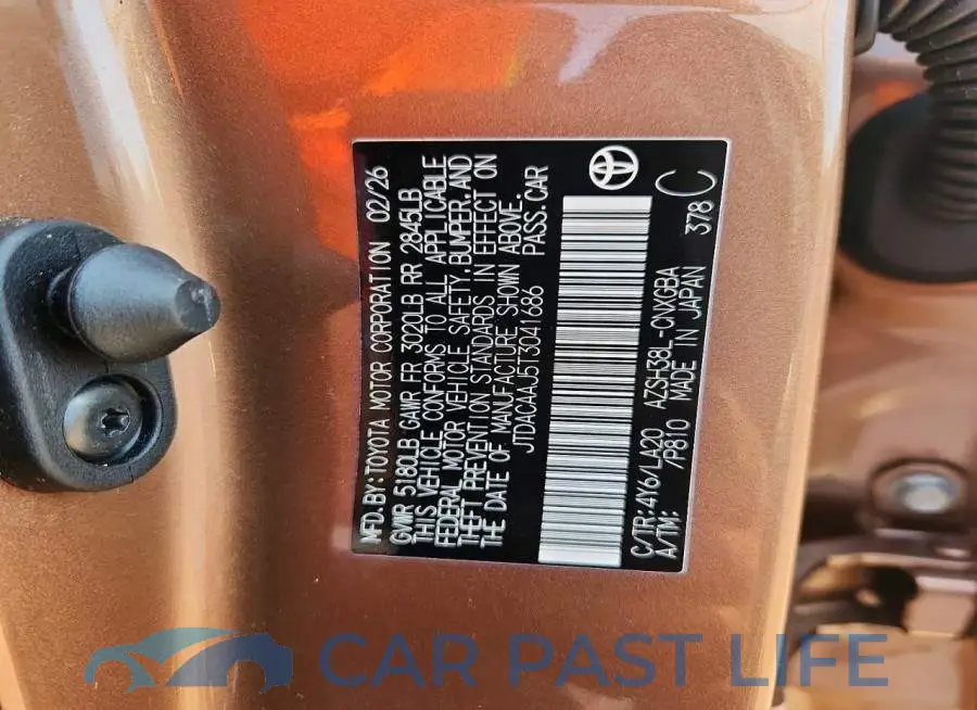 JTDACAAJ5T3041686# 13