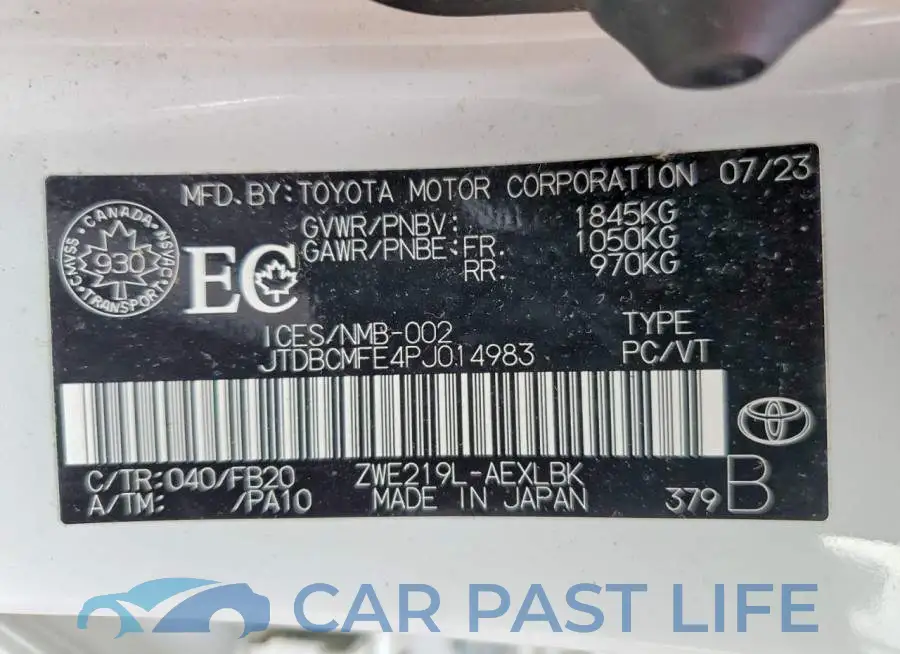JTDBCMFE4PJ014983# 12