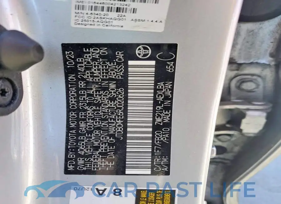 JTDBCMFE6RJ020626# 12