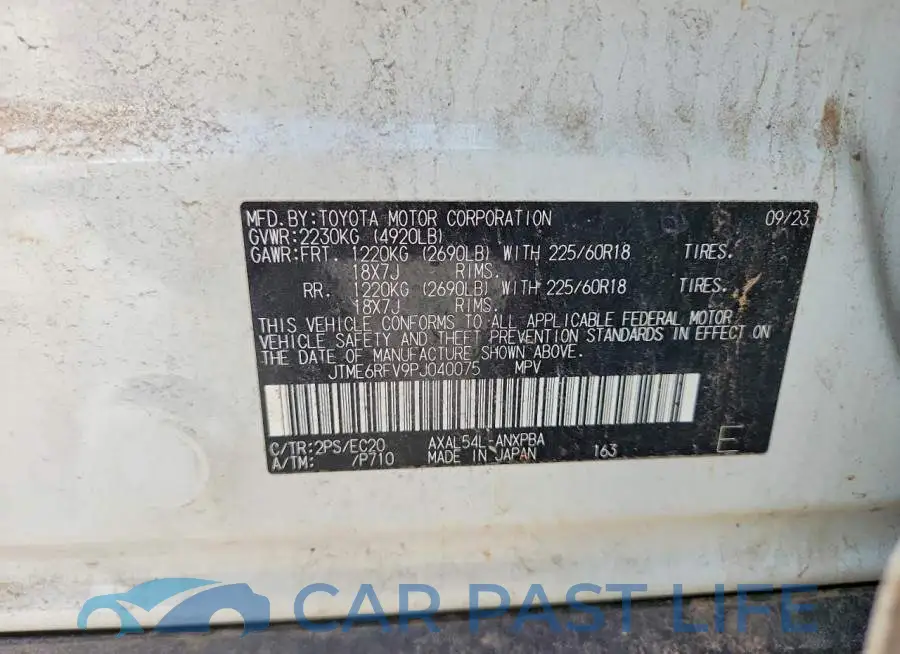 JTME6RFV9PJ040075# 12