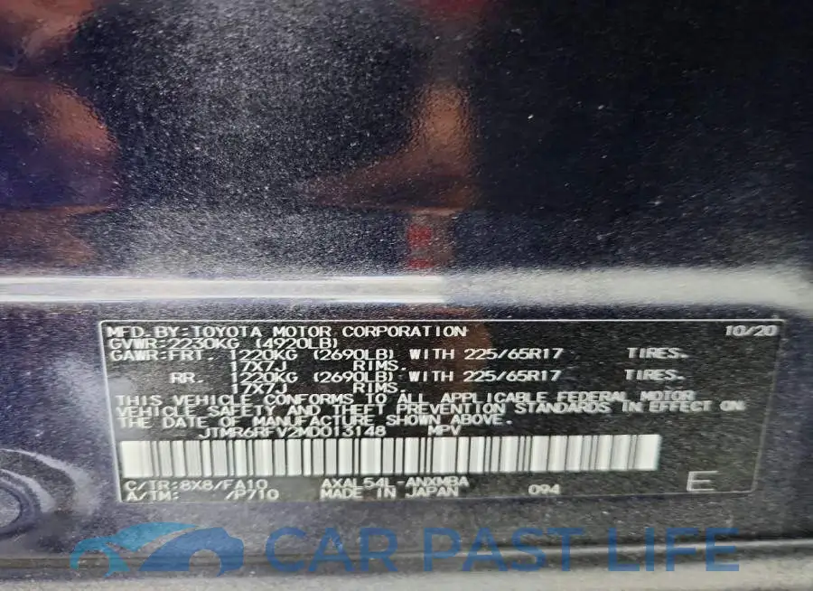 JTMR6RFV2MD013148# 13
