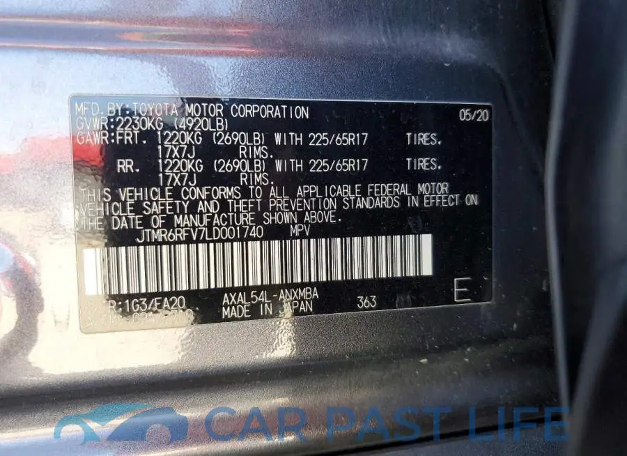 JTMR6RFV7LD001740# 14