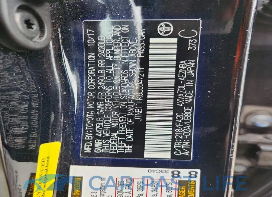 JTNB11HK8J3047211# 13