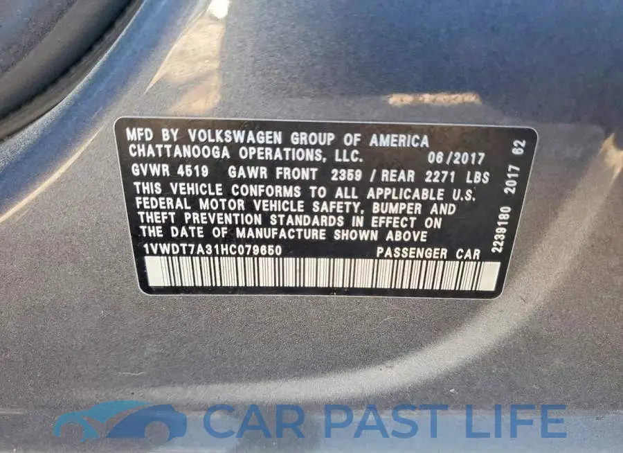 1VWDT7A31HC079650# 12