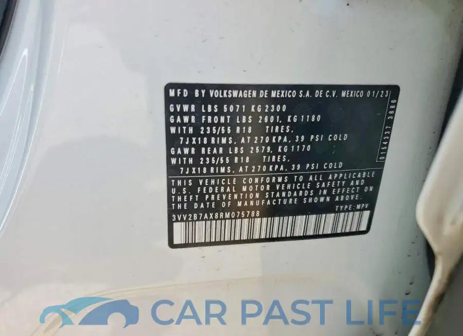 3VV2B7AX8RM075788# 13