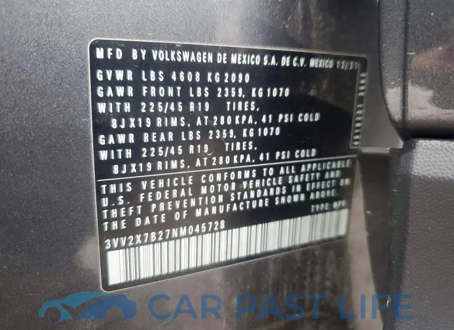 3VV2X7B27NM045728# 14