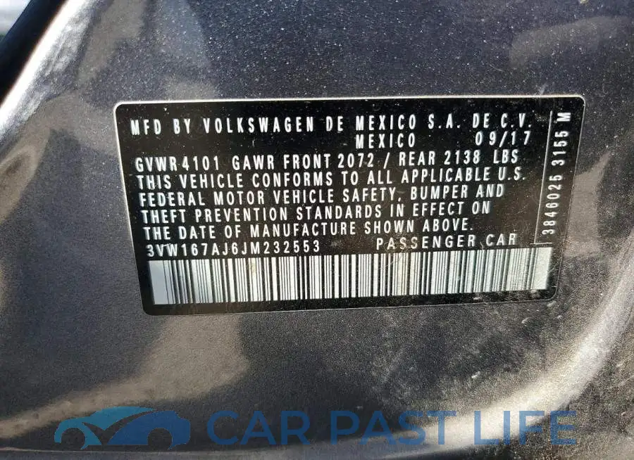 3VW167AJ6JM232553# 12
