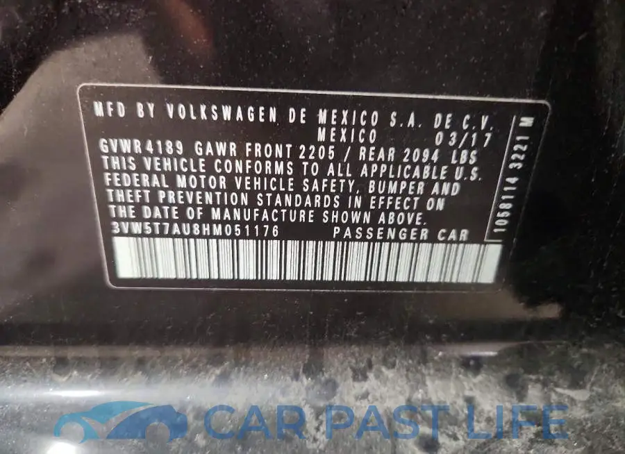 3VW5T7AU8HM051176# 13