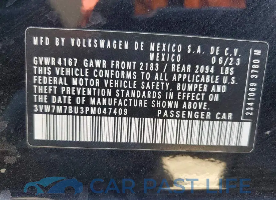 3VW7M7BU3PM047409# 13