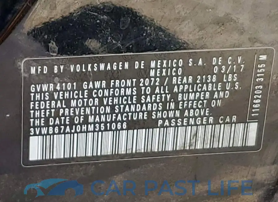 3VWB67AJ0HM351066# 12