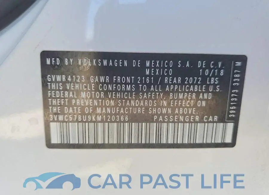 3VWC57BU9KM120366# 12