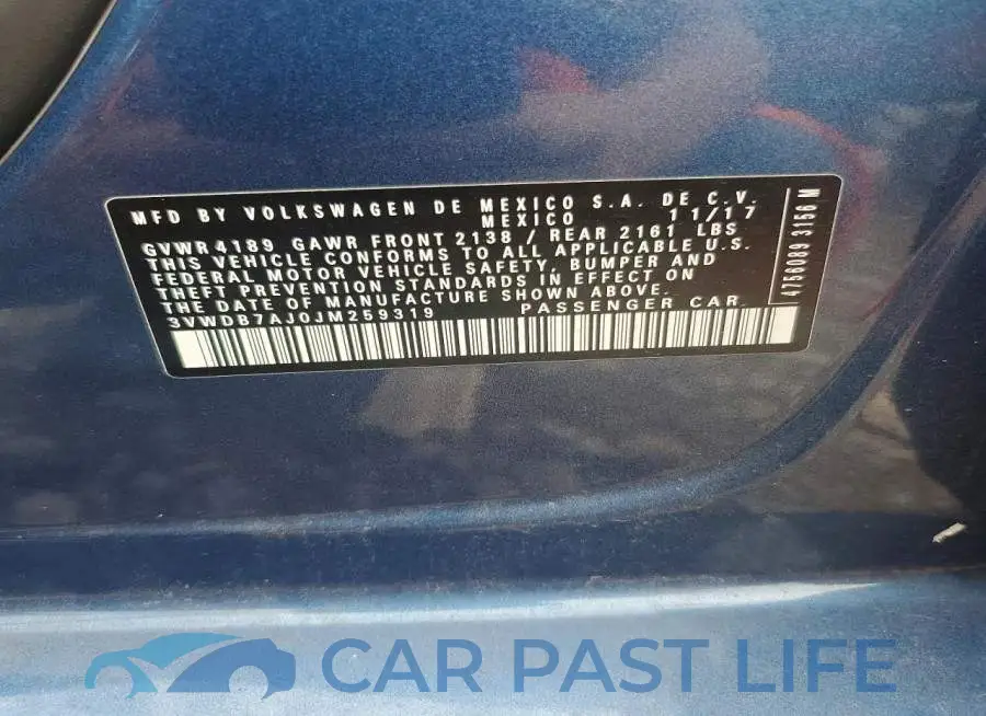 3VWDB7AJ0JM259319# 12