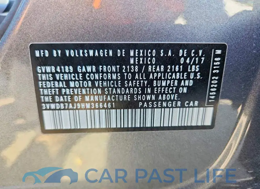 3VWDB7AJ9HM366461# 12