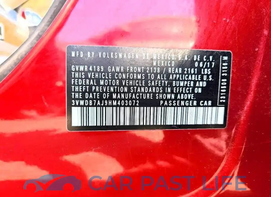 3VWDB7AJ9HM403072# 12
