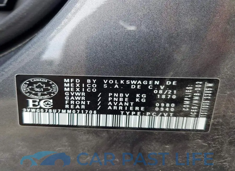 3VWG57BU7MM071706# 12