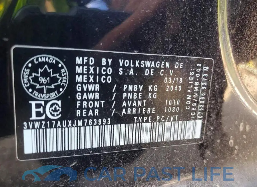3VWZ17AUXJM763993# 14