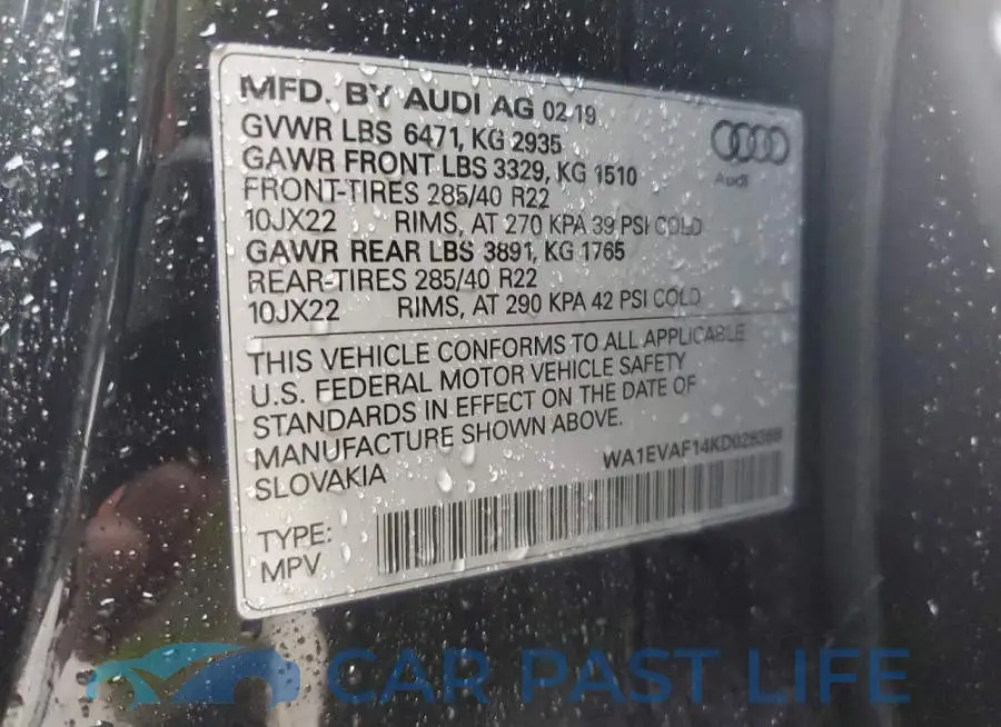 WA1EVAF14KD028368# 14
