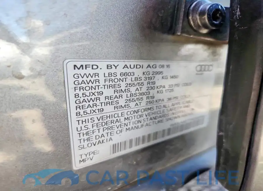 WA1LAAF77HD026193# 13