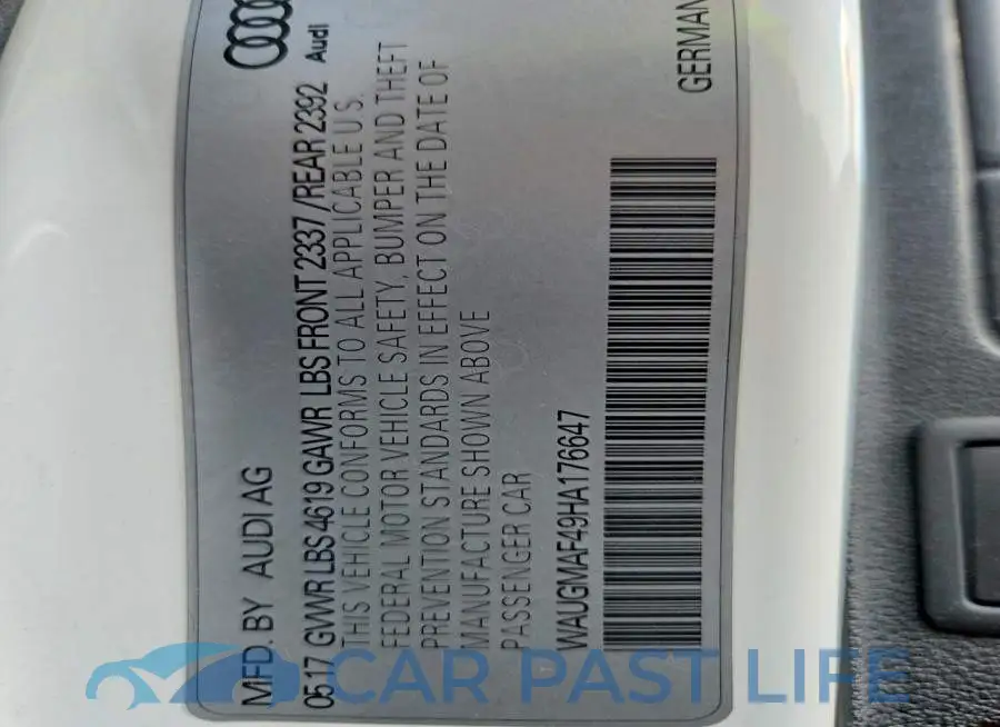 WAUGMAF49HA176647# 13