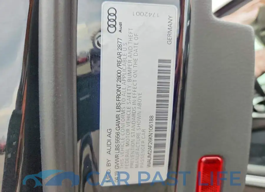 WAUM2AF26KN106188# 12