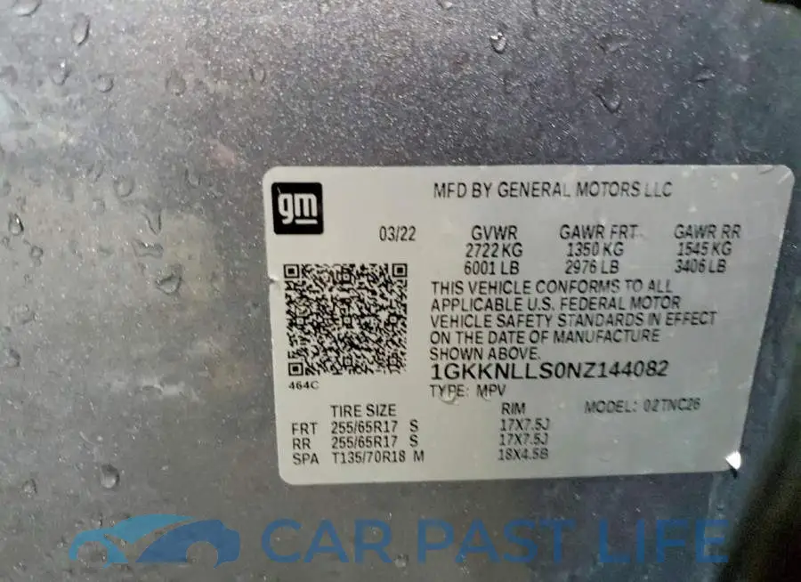 1GKKNLLS0NZ144082# 13