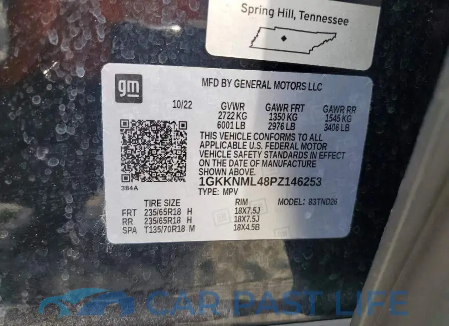 1GKKNML48PZ146253# 14