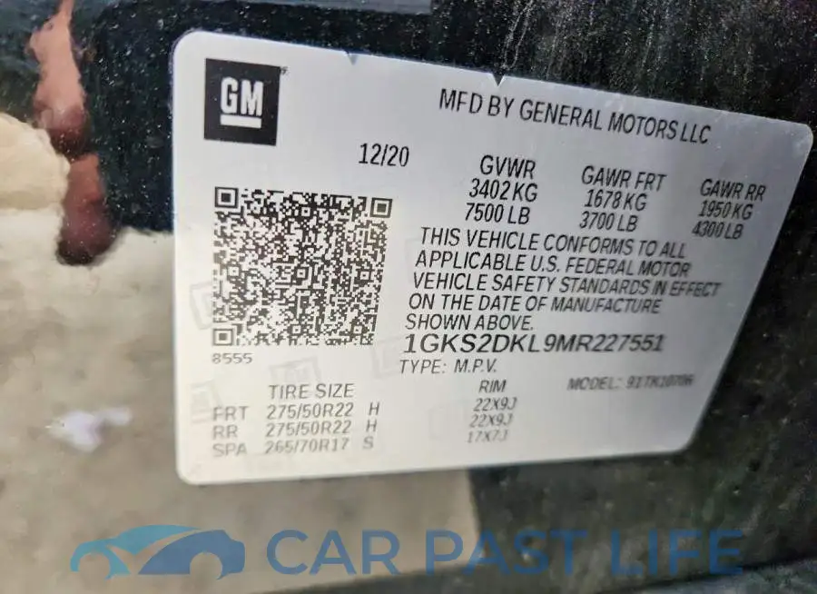 1GKS2DKL9MR227551# 14
