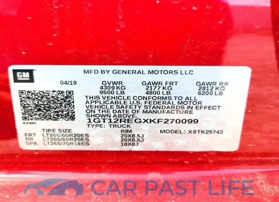 1GT12REGXKF270099# 13