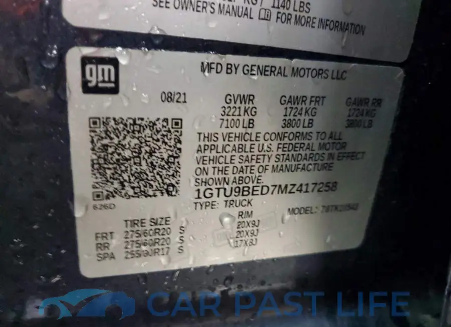 1GTU9BED7MZ417258# 13