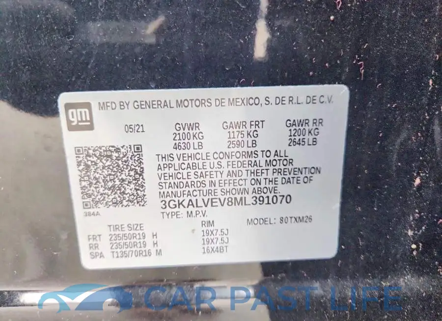 3GKALVEV8ML391070# 13