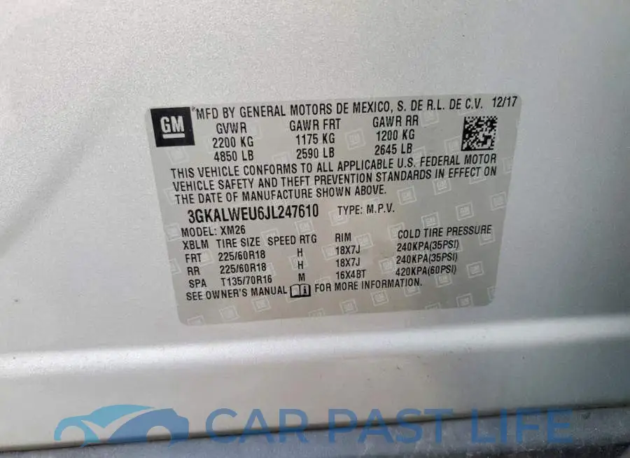 3GKALWEU6JL247610# 13